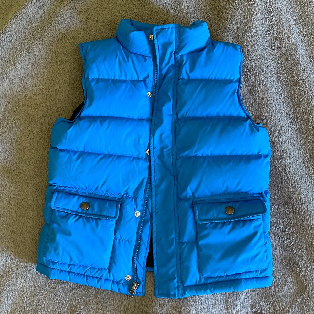 Gymboree blue puffy vest double closure size 7-8